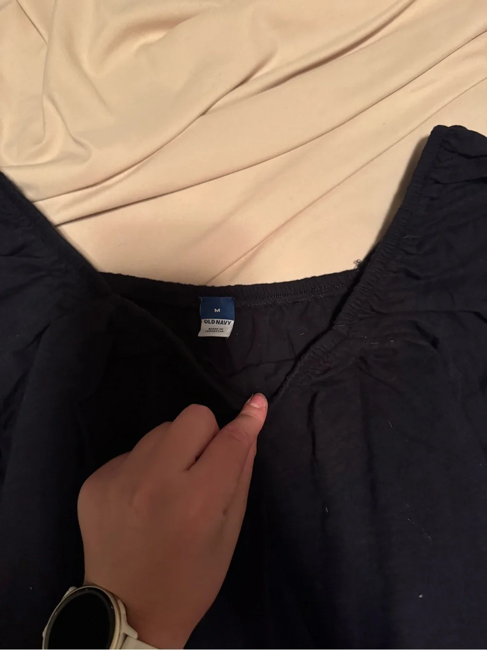 Old Navy Black Puff-Sleeve Off-Shoulder Blouse